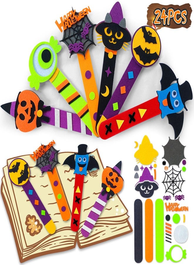ZIRSENG 24 Piece Halloween Crafts for Kids Ages 4-8, DIY Bookmark Craft Bulk for Party Favors & Classroom Rewards - Image 1